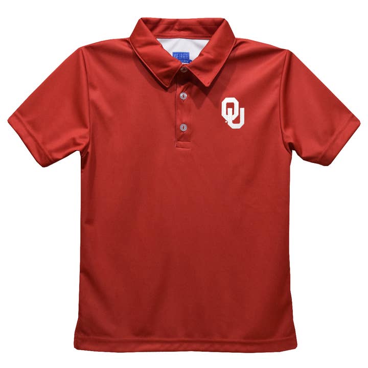 Oklahoma Sooners Embroidered Red Short Sleeve Polo Shirt for wholesale by Vive La Fete