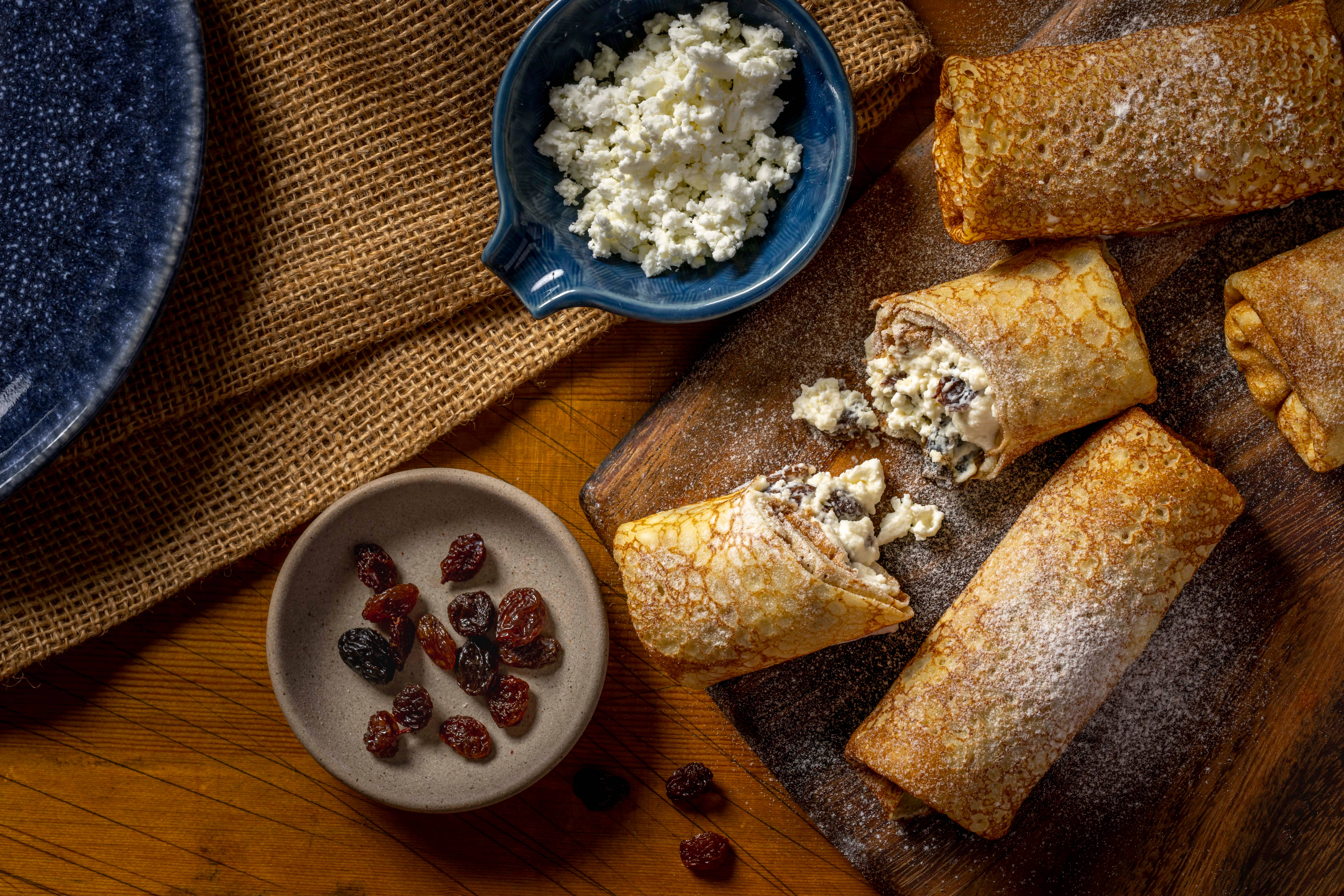 Ptashka - Wholesale Shelf Stable Prepared Meal - Bulk Farmer Cheese & Raisins Crepes 72ct Frozen Fully Cooked1