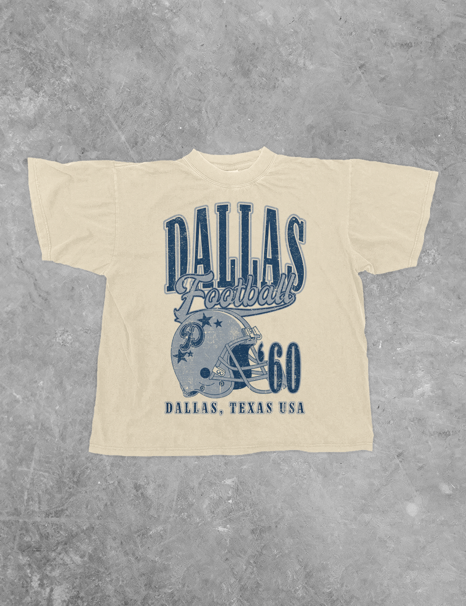The Clandestine Underground – wholesale Screen printed t-shirt – unisex – 90's Vintage Dallas Football Boxy Cotton TShirt1