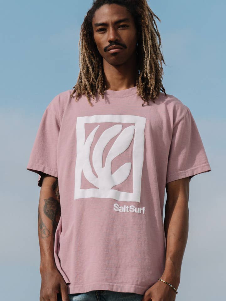 Made for the Ocean Tee- Dusty Lavender/Puff Paint for wholesale by Salt Surf