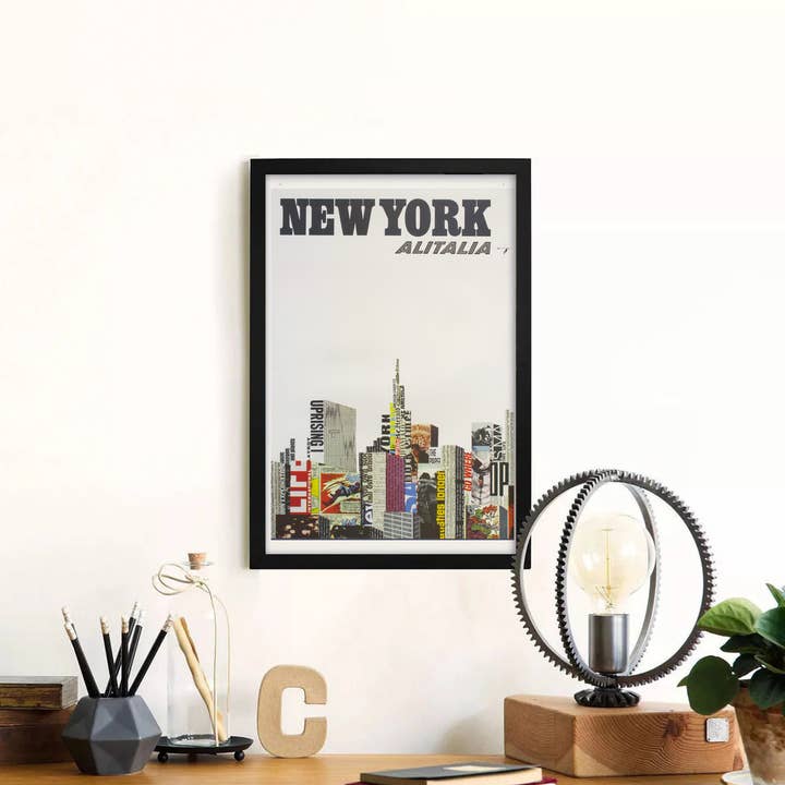 The Curious Desk - Venta al por mayor Pósteres - Afiche de viaje Alitalia — Nueva York 1966