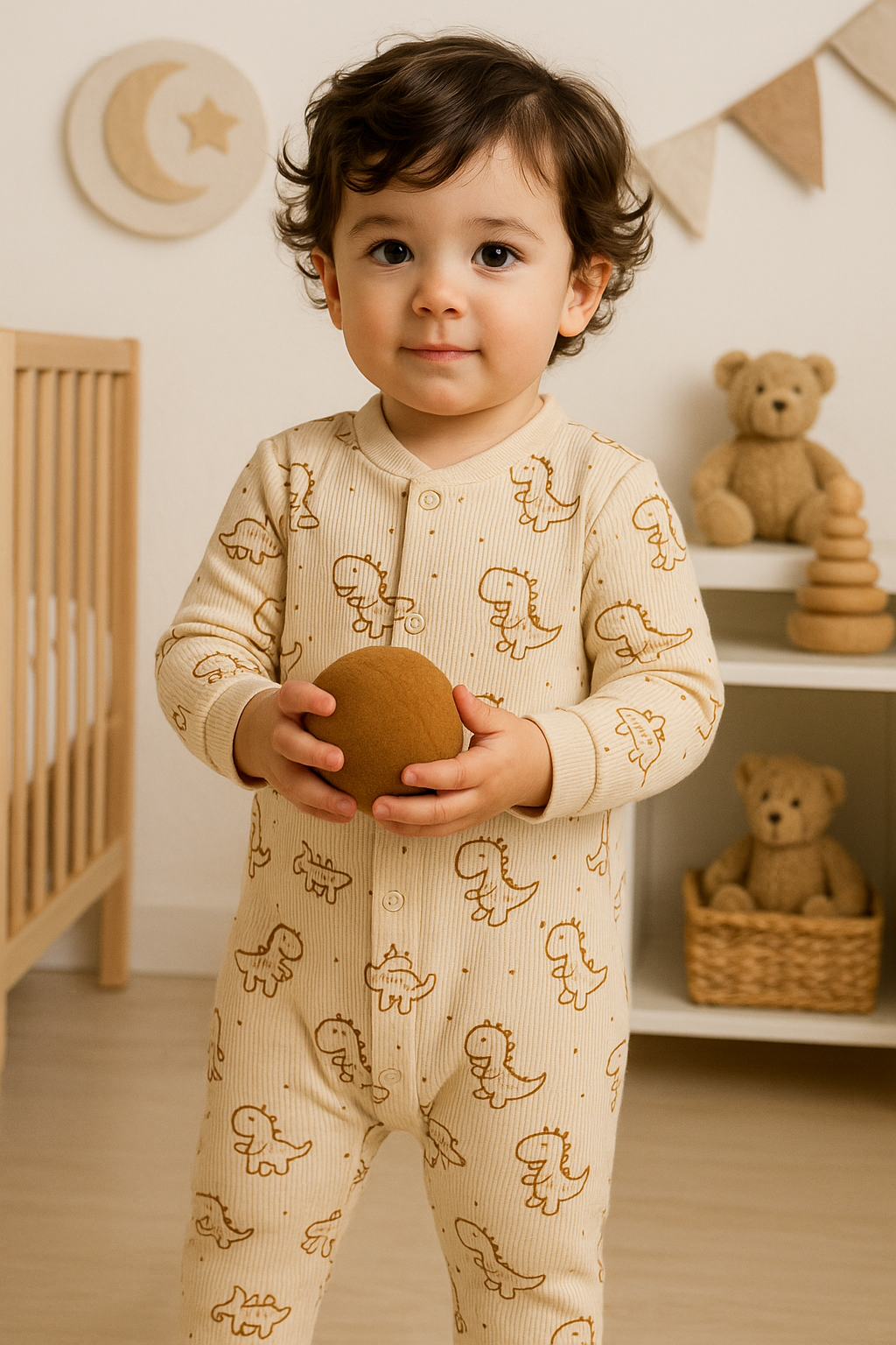 Himmelberg Baby - Vendita all'ingrosso Pigiamino - Neonati - Tutina a coste per neonati Happy Dinosaurs2