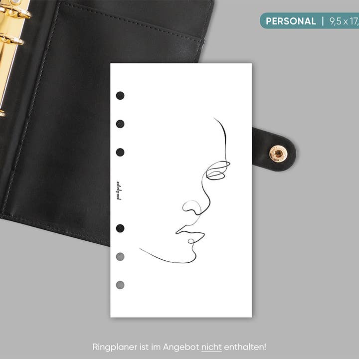 5 ”Line Art” design instrumentpaneler i en uppsättning för ringplanerare - personal - 9,5 x 17,1 cm för wholesale av pen & pages