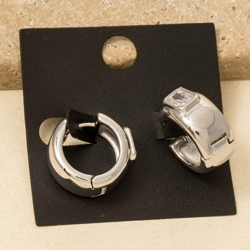 Anarchy Street – Engroshandel Hoops – Guldbelagte Cz Baguette Brede Hængsel Hoop Øreringe4