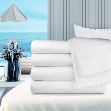 White Oxford Super T-300 Sheets, 100% Cotton for wholesale on Faire