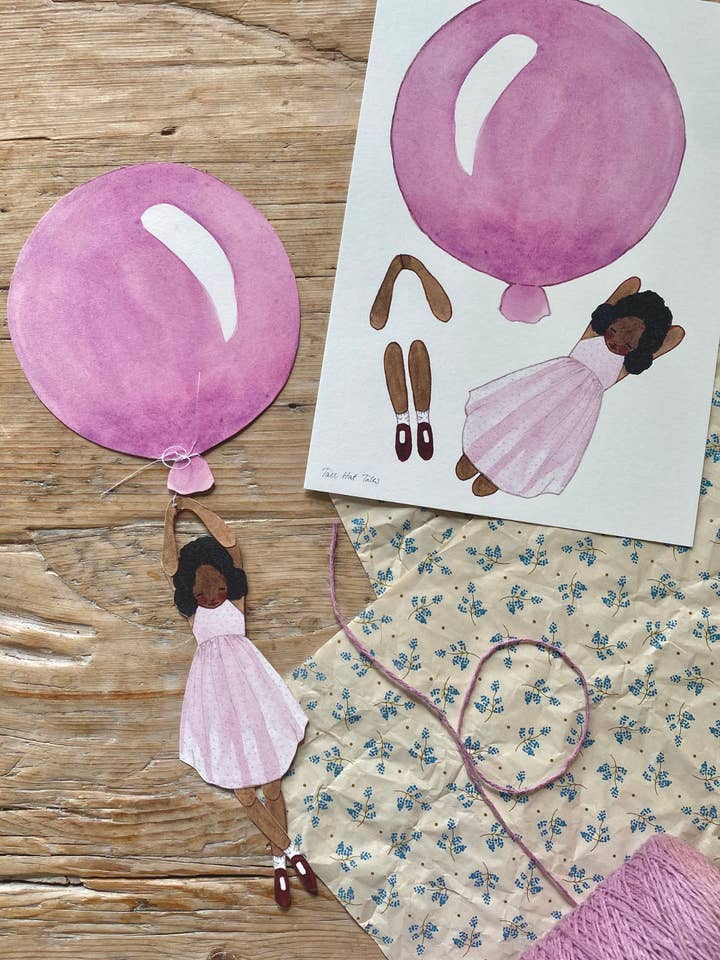 Mobile - palloncino viola chiaro con ragazza per la vendita all'ingrosso da parte di Tall Hat Tales