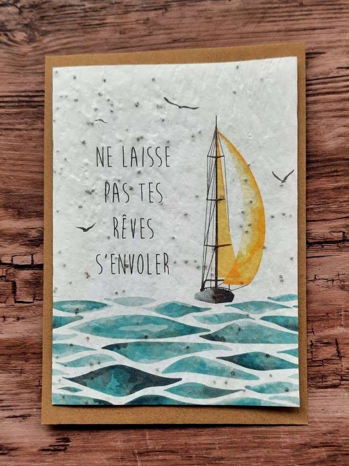 Card to plant - Don't let your dreams fly away for wholesale by Des Mots Qui Fleurissent