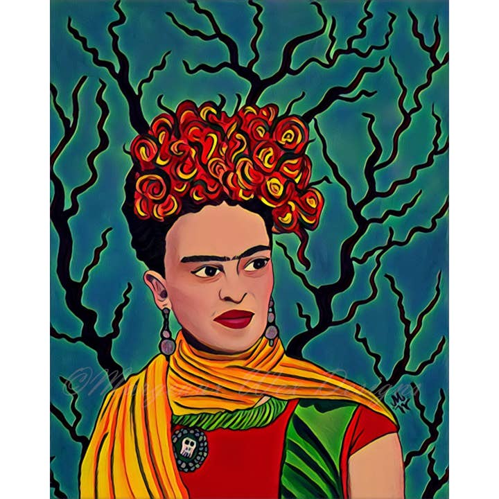 Impressão de Arte de Frida Kahlo - Variante Ardósia por atacado de Margeaux Wex Designs