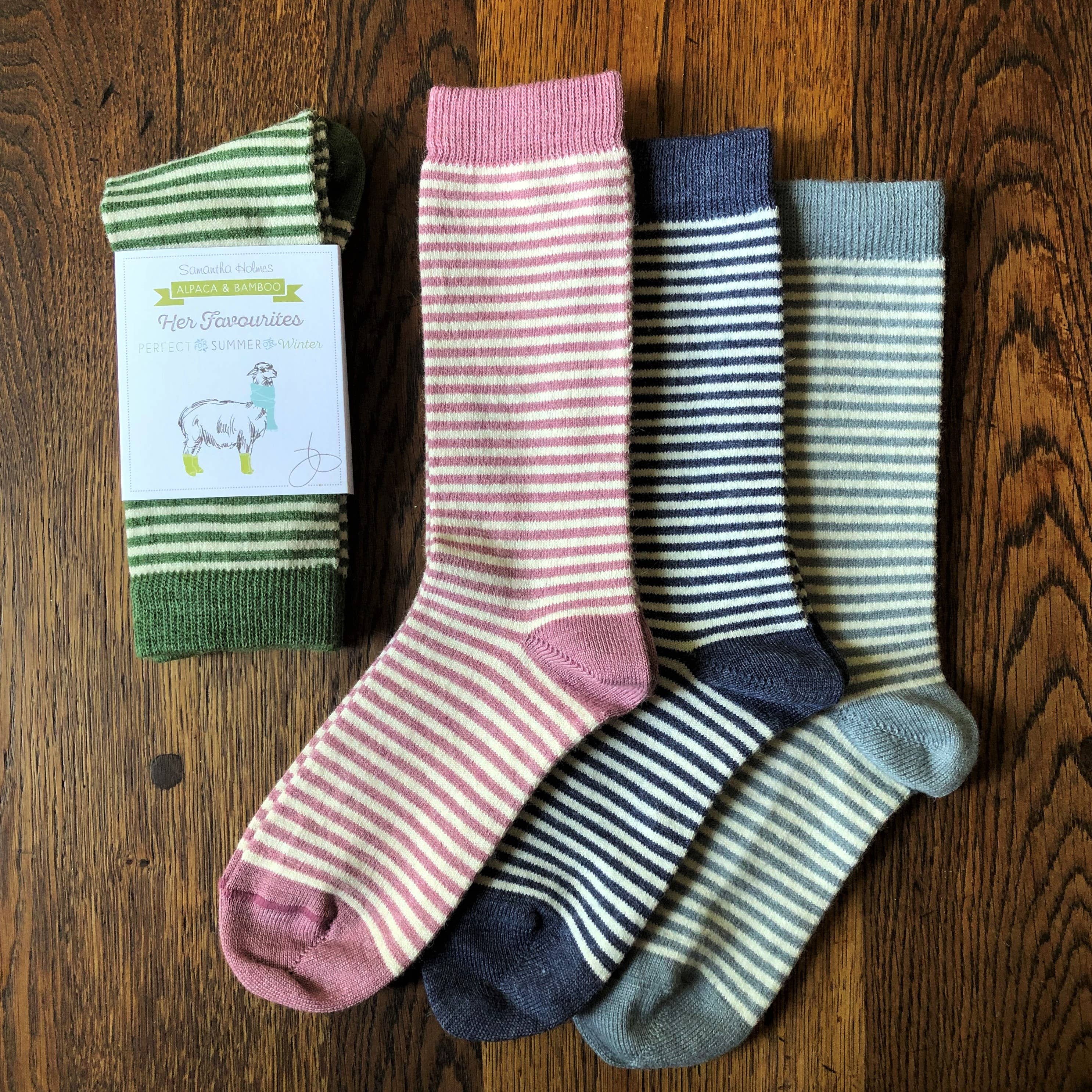 Samantha Holmes Alpaca Clothing and Gifts - Wholesale Socks - Women's - Alpaca Stripey Socks12