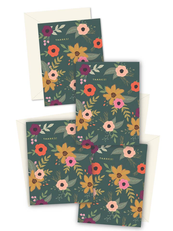Blommig tack gratulationskort Boxed Set för wholesale av Ginger P. Designs