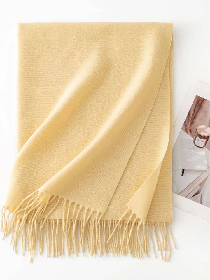 Simple Solid Color Fringed Winter Scarf DP25F601 for wholesale by Dipped Shop