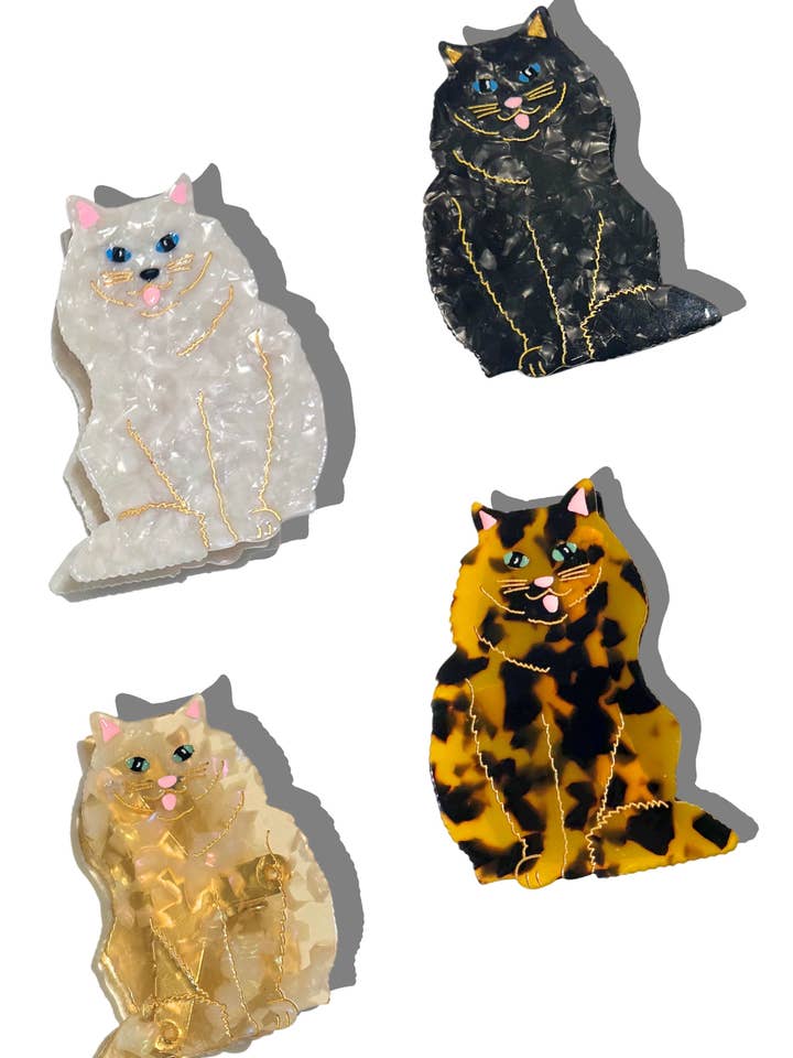 Handgeschilderde haarclip voor Perzische kattenklauw | Milieuvriendelijk voor wholesale door Solar Eclipse