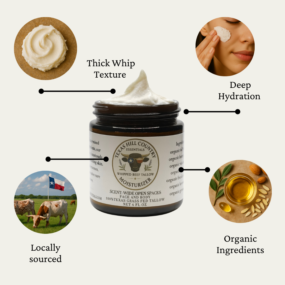 Texas Hill Country Essentials - Wholesale Body Cream/Lotion - Wide Open Spaces- Whipped Beef Tallow Moisturizer12