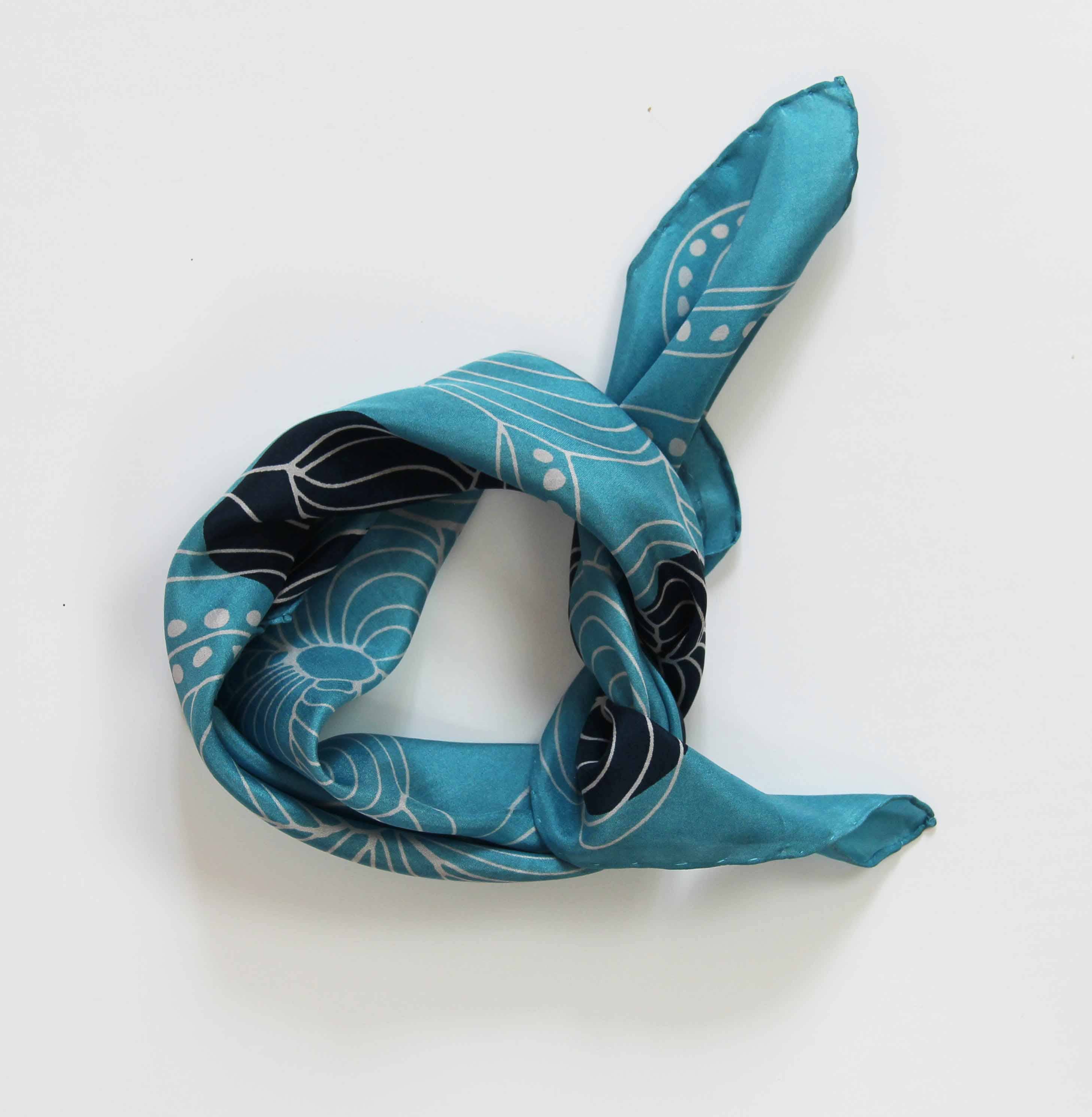 Les Belles Vagabondes – wholesale Head scarf – Women's – Mini Mandalay Blue1