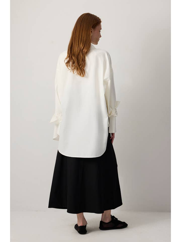 Schwarz SCHWARZER A-LINIEN CREPE MAXIROCK für den Großhandel auf Faire3