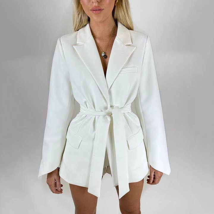 SALINA TRADING INC - Wholesale Blazer - Women's - Women Casual Solid Color Polyester Lapel Blazer