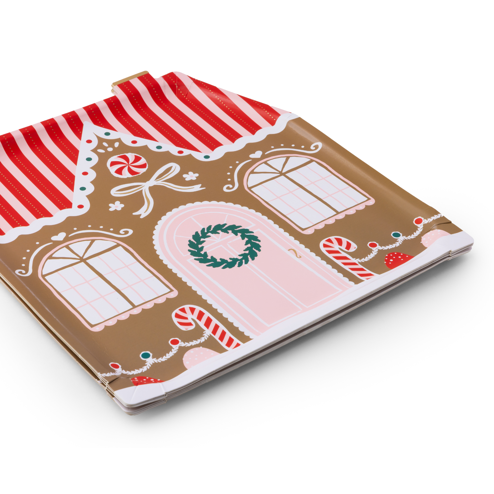 Bonjour Fête - Wholesale Kartonnen bordje - SWEET GINGERBREAD HOUSE GROTE BORDEN1