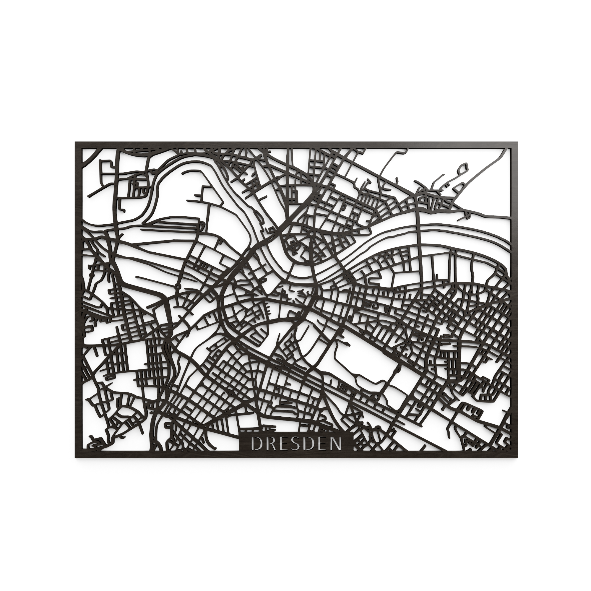 Papurino - Wholesale Wall Accent - Wooden city map, Germany Dresden0