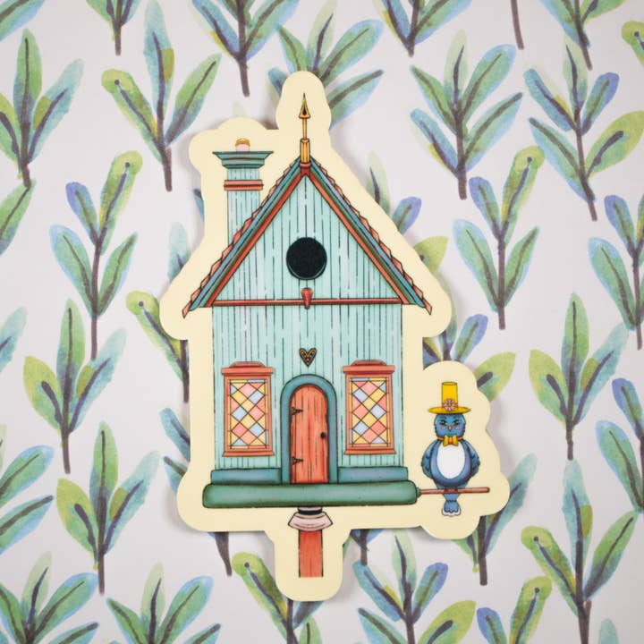 Birdhouse Vinyl Sticker | Waterproof Sticker for wholesale by Eerie Cat