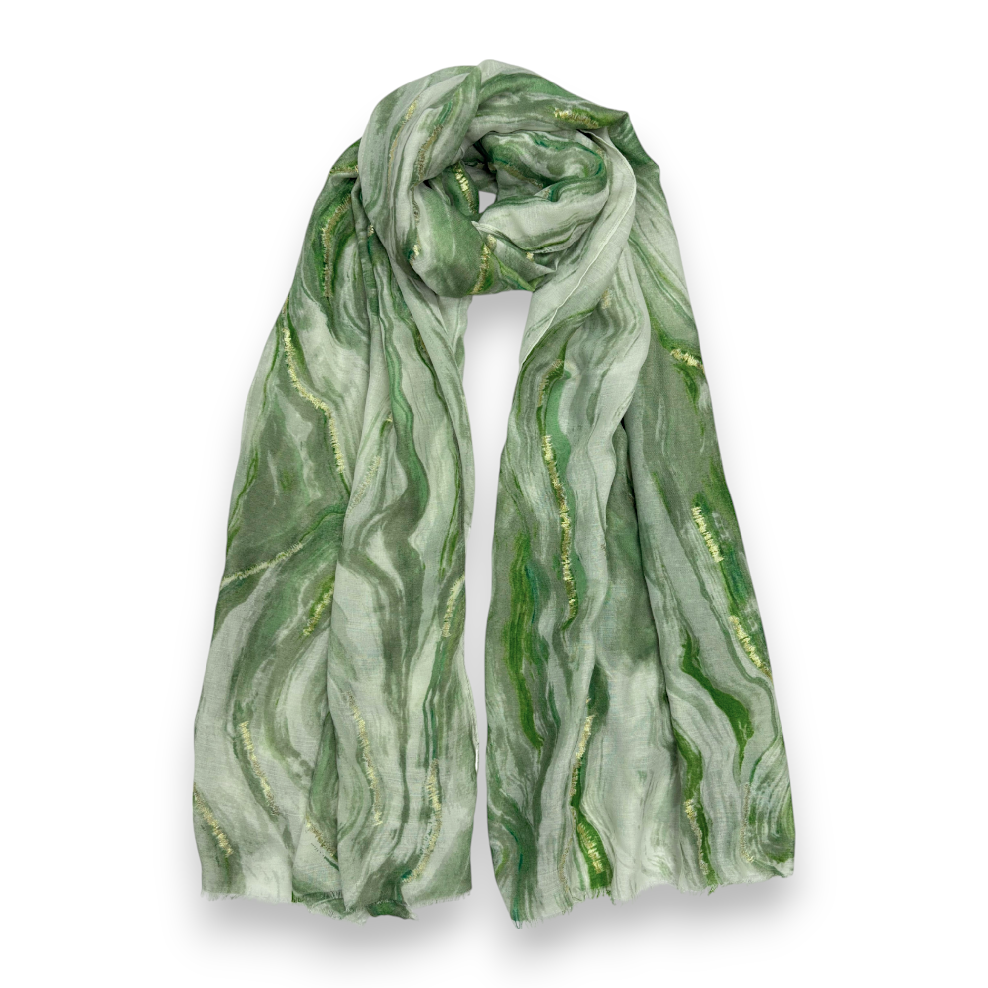 Lili Scarves (US Duty Free) - Vente Écharpe – femme - Écharpe à imprimé marbre avec flocons dorés1