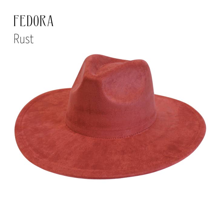 Wildflowers and Barley - Vendita all'ingrosso Fedora - Donna - Fedora con corona da rancher in finta pelle scamosciata vegana – Cappello regolabile per fai da te e bruciatura di cappelli11