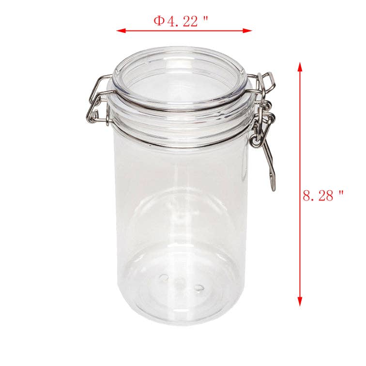 FIXTUREDISPLAYS - Vendita all'ingrosso Barattoli - Barattolo PET con Chiusura a Filo 1500 ml Barattolo per Spezie Sigillo Vernice Olio Contenitore con Serratura 18615 1500ML1