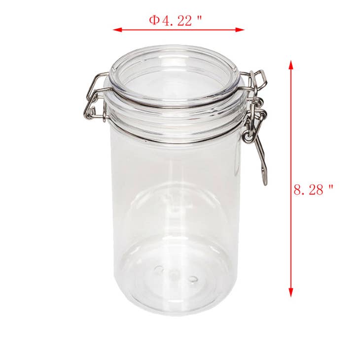 FIXTUREDISPLAYS - Vendita all'ingrosso Barattoli - Barattolo PET con Chiusura a Filo 1500 ml Barattolo per Spezie Sigillo Vernice Olio Contenitore con Serratura 18615 1500ML1