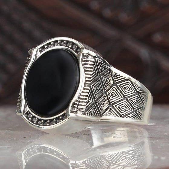 Ephesus Jewelry – wholesale Cocktail/statement ring – Round Gemstone Ring with Black Onyx0