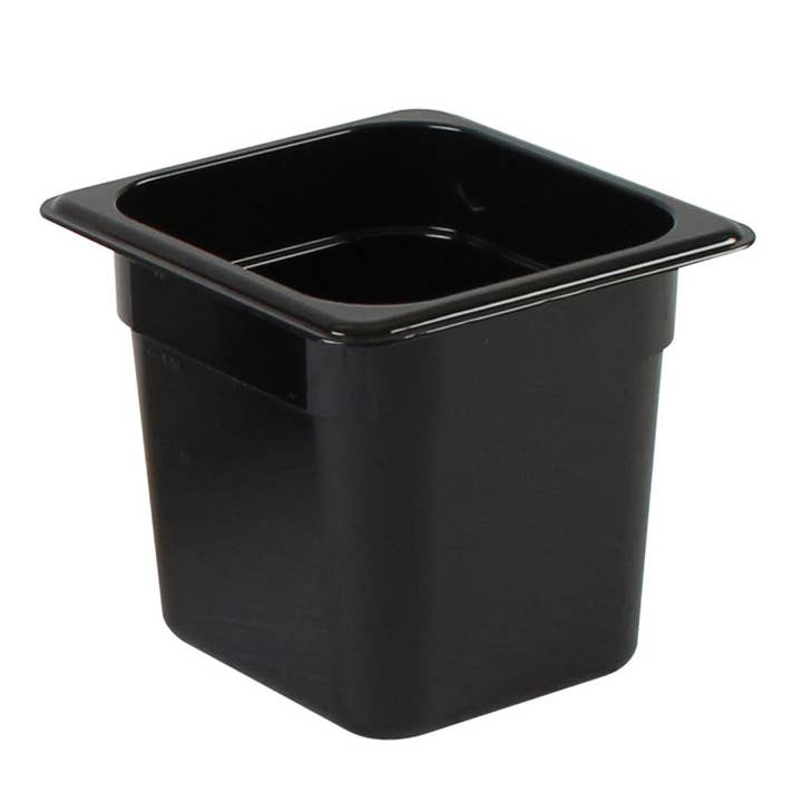 Sixth Size 6" Deep Polycarbonate Food Pan, Black, 6/PK for wholesale by KT Supply