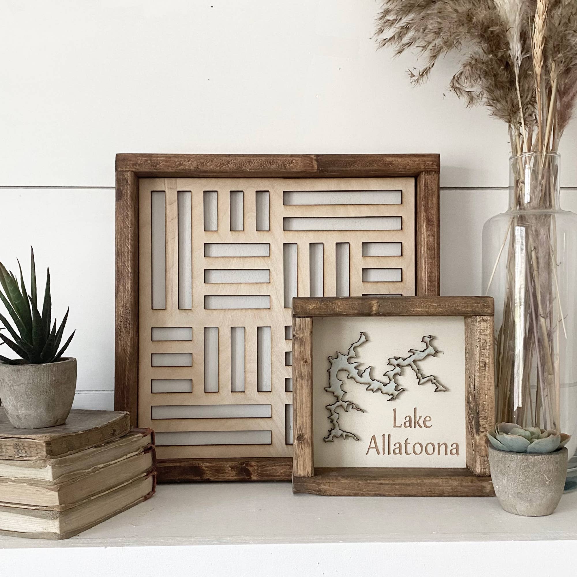 Pine Designs - Wholesale Sign - 7 x 7 "Any" Lake Name and Shape 3D Art Wood Sign8