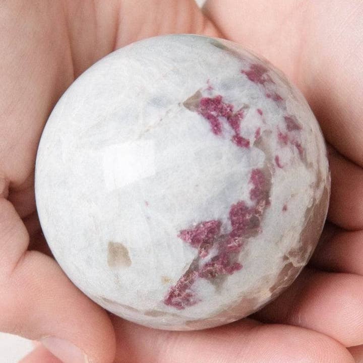 Plum Tourmaline Sphere with Tripod - AAA Premium Quality for wholesale by Tiny Rituals