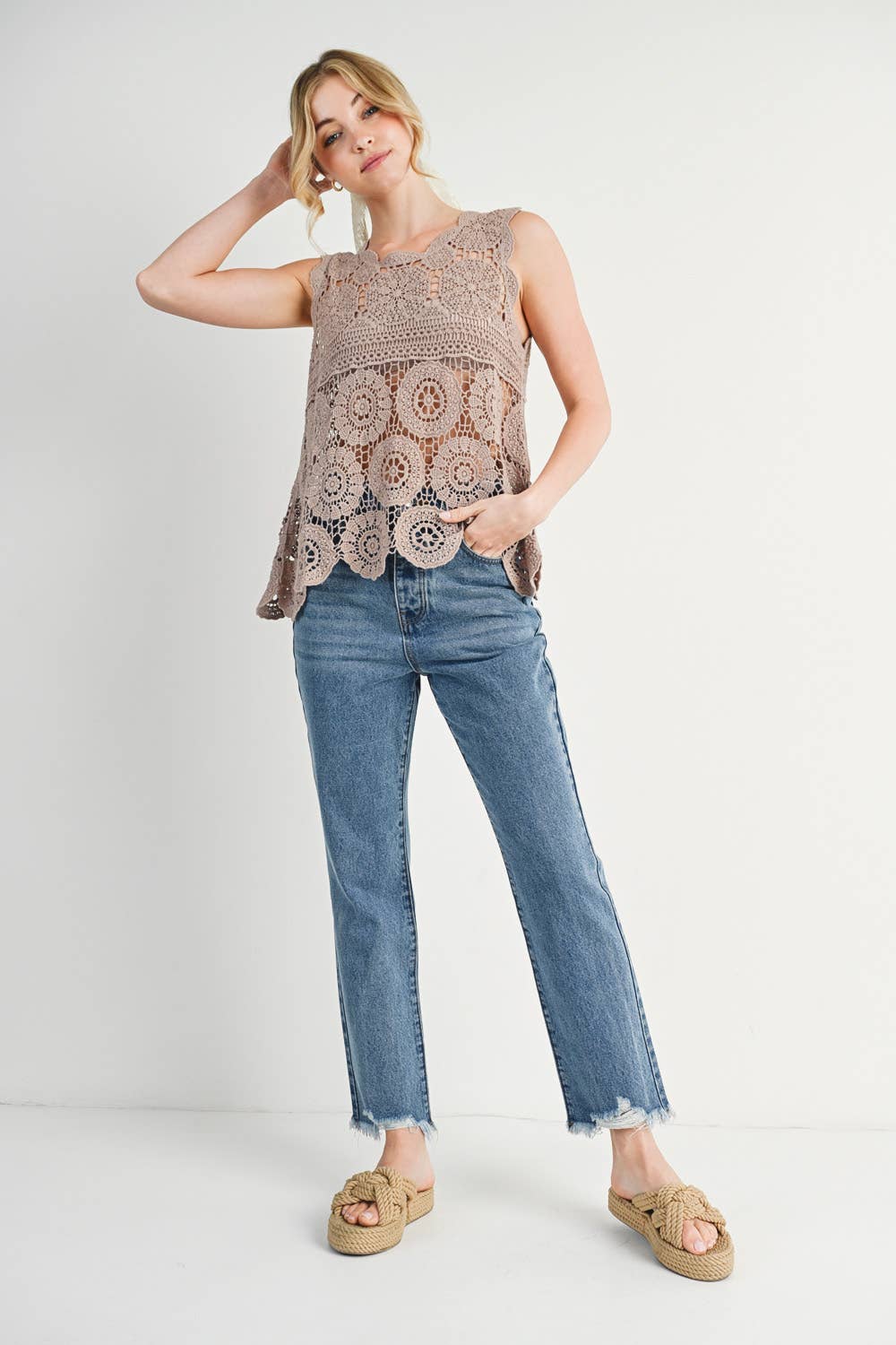 Bluivy - Wholesale Jeans - Women's - HIGH RISE STRAIGHT LEG DISTRESSED RAW HEM JEANS17