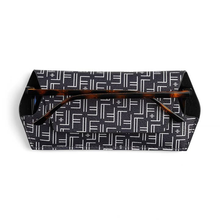 Fox og Leo brilleetui - Vegansk F&L Print Navy for engroshandel hos FOX AND LEO