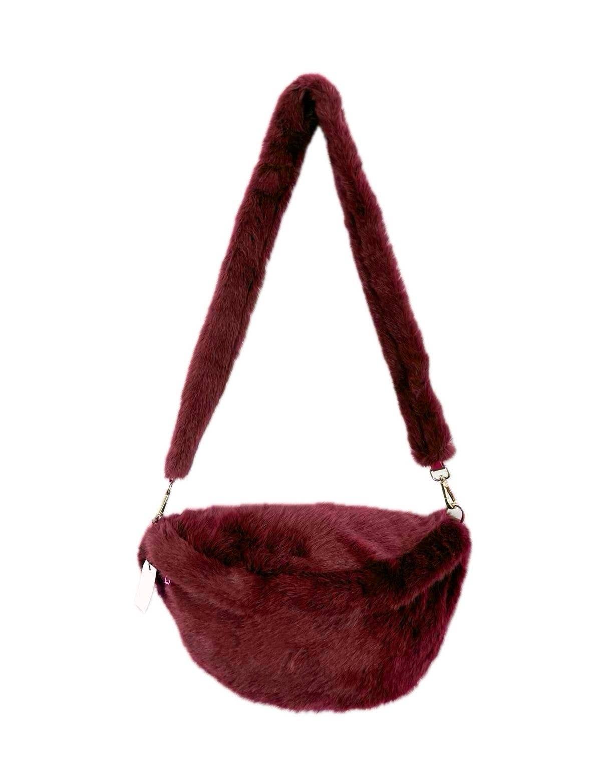 LINETA - Wholesale Belt Bag - Women's - SAC-1 Solid faux fur fanny pack6