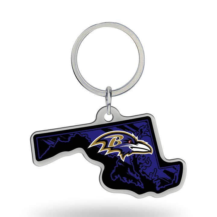 Baltimore Ravens State Shape Keychain for wholesale by Rico Industries
