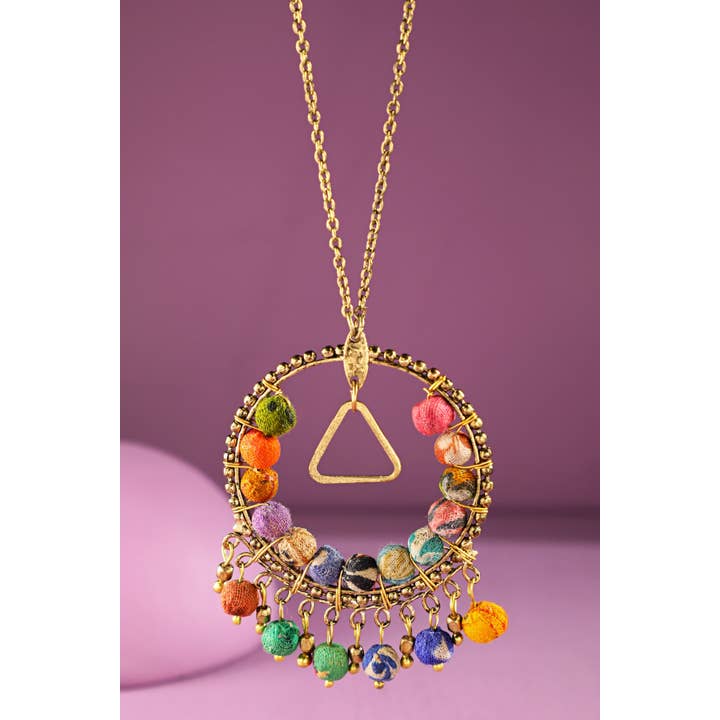 Handmade Chain Link Necklace with Circle Pendant for wholesale on Faire