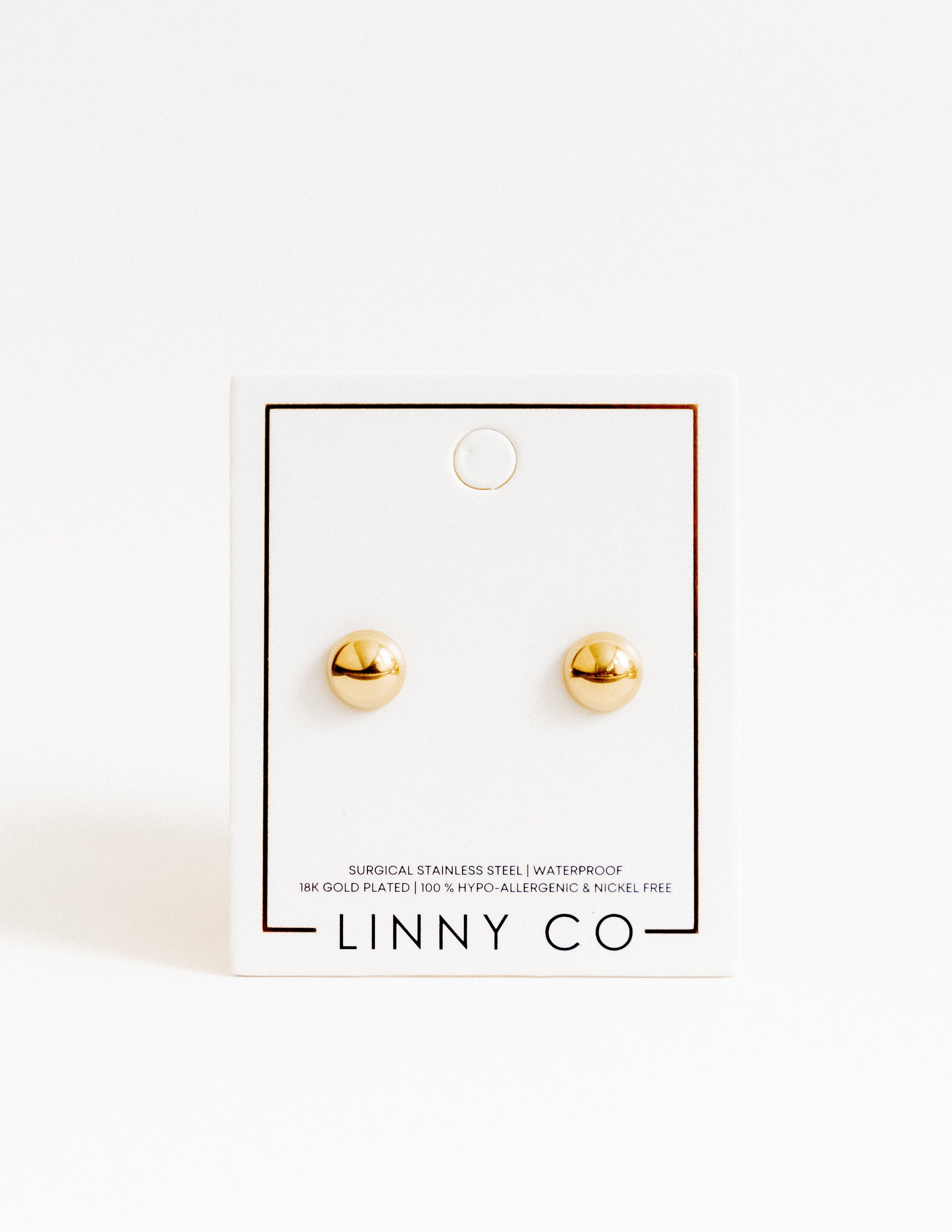 LINNY CO - Wholesale Stud/Post Earrings - Screwback Stud Earrings - Vera Round 8mm8