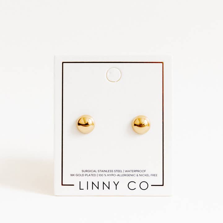 LINNY CO - Wholesale Stud/Post Earrings - Screwback Stud Earrings - Vera Round 8mm8