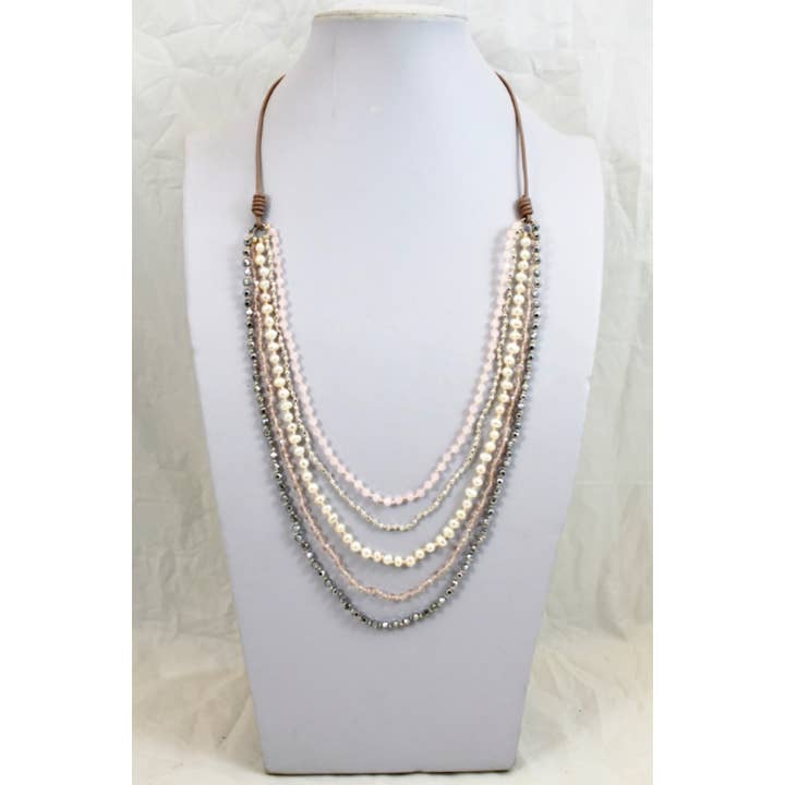 Freshwater Pearl Mix Hand Knotted Long Necklace on Genuine for wholesale by LIZOU