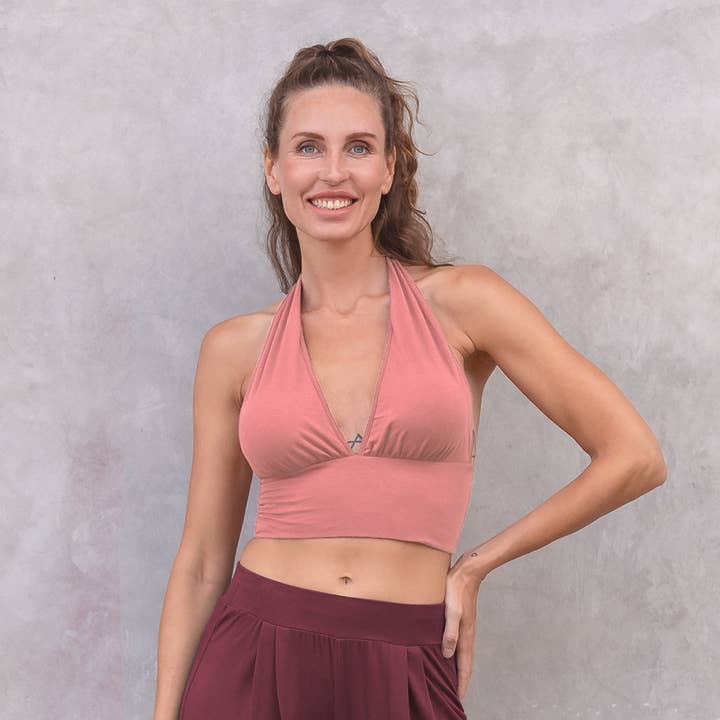 Jaya – Großhandel Sport-BH – Damen – Celine-Wrap Bra,Tencel-Baumw.Mix,Neckholder Croptop,Yoga