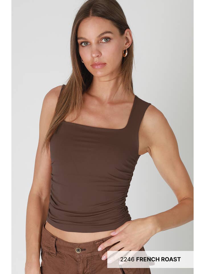 NIKIBIKI - Wholesale Tank Top - Women's - NS8408- Clean Line Square Shirred Top2