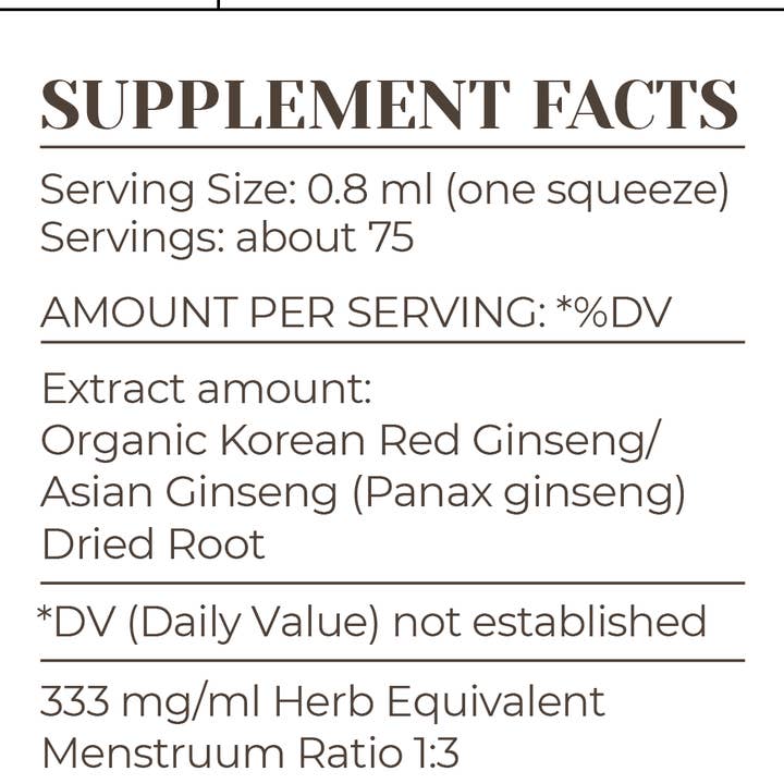 Garden Organics - Wholesale Tincture - Korean Red Ginseng Tincture1