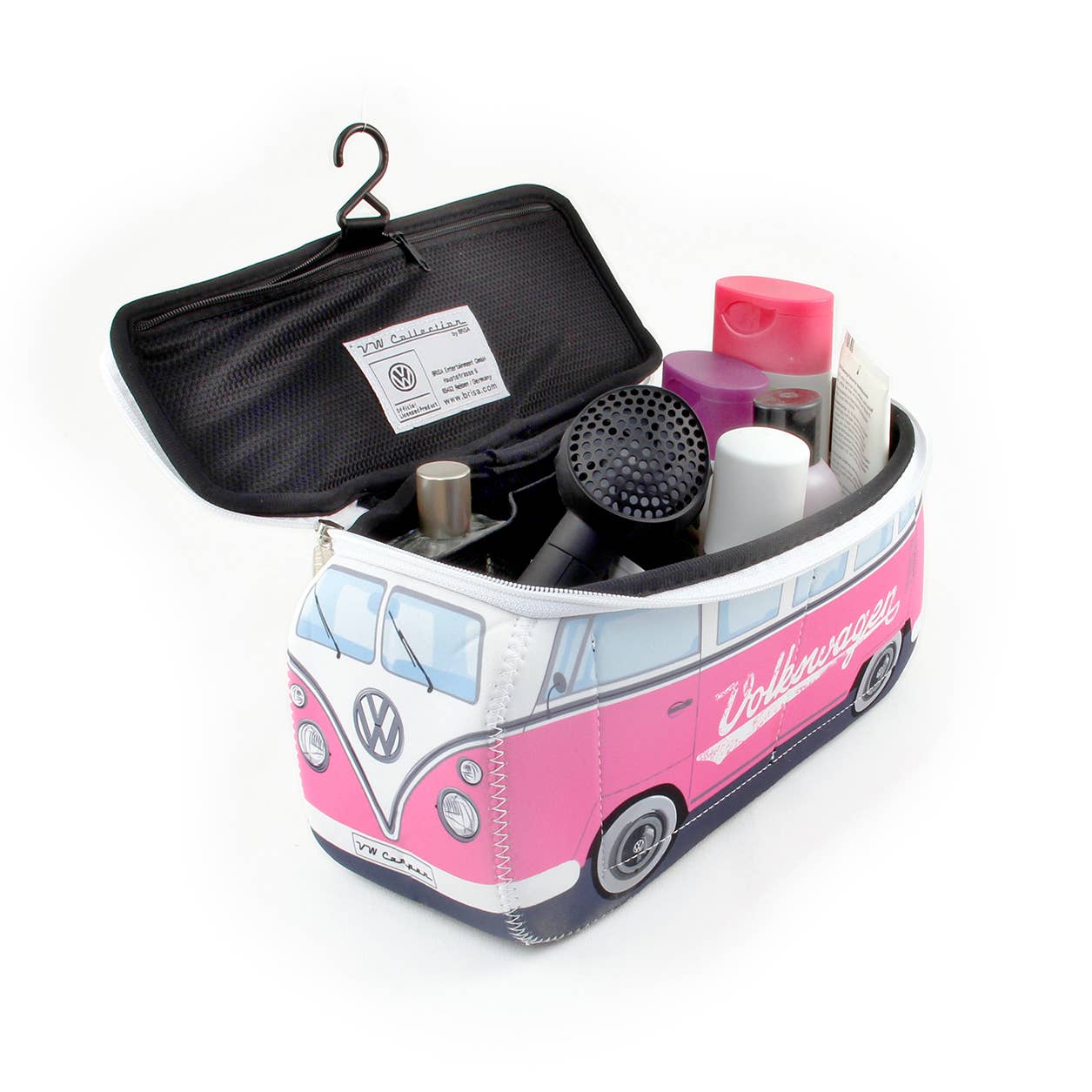 VW Collection by BRISA - Wholesale Toiletry Bag - Women's - VW Bus Travel Office Outdoor Toiletry Bag Case – Pink(L)6