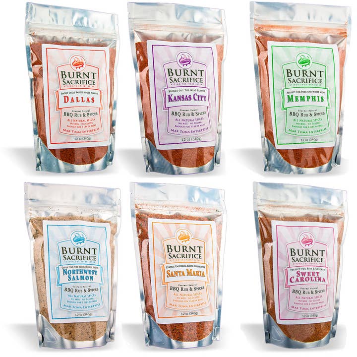 Sorte 10 - 1 von jedem (alle 10) - 10oz Taschen für den Großhandel von Burnt Sacrifice