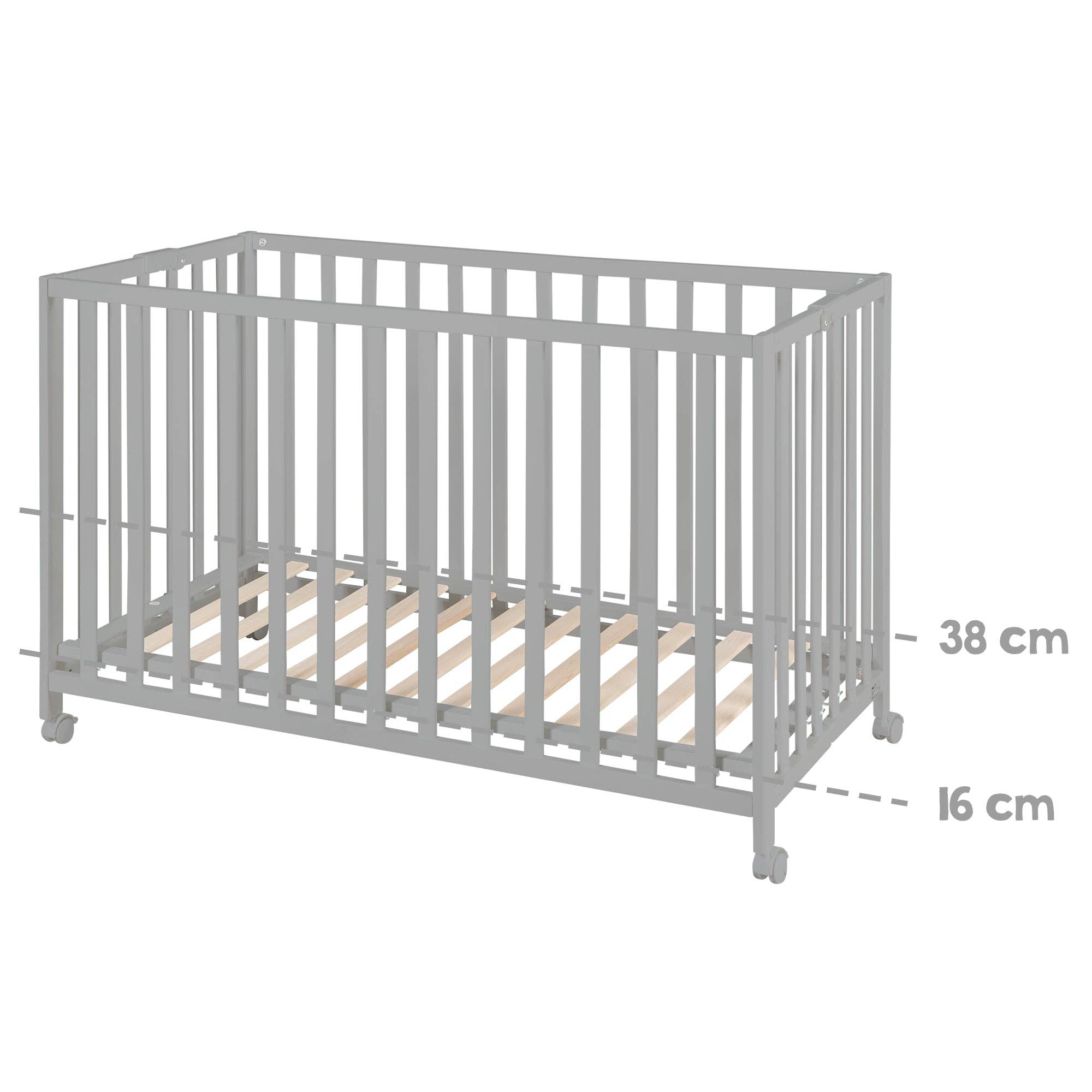 roba kids – wholesale Säng - Barn och baby – roba kids hopfällbar säng "Fold up", 60 x 120 cm, taupe trä10