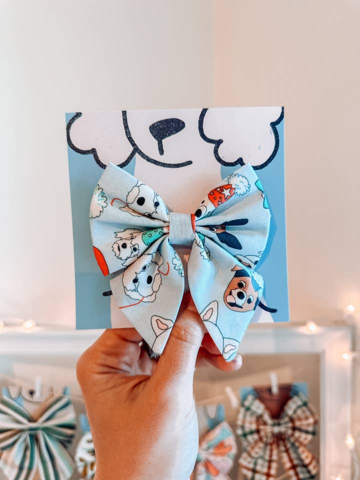 Blue Pup Pawty Sailor Bow for wholesale by Modern Companion