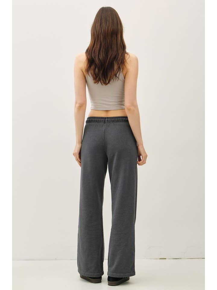 Be Cool - Vente Pantalon – femme - PANTALON LARGE EN MOLLETON DE COTON DÉLAVÉ À L'ACIDE3