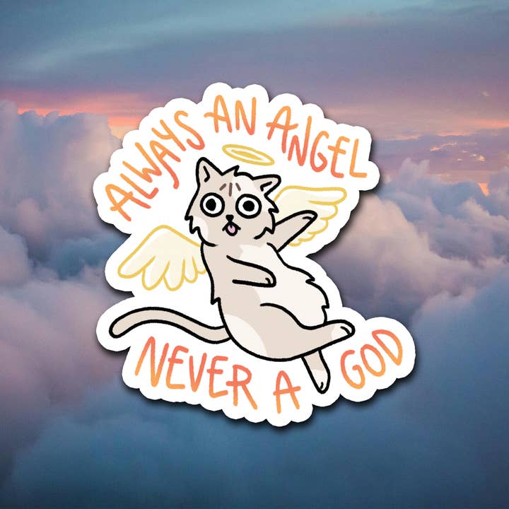 Altid en engel, aldrig en gud-klistermærke for engroshandel hos Kate Leth