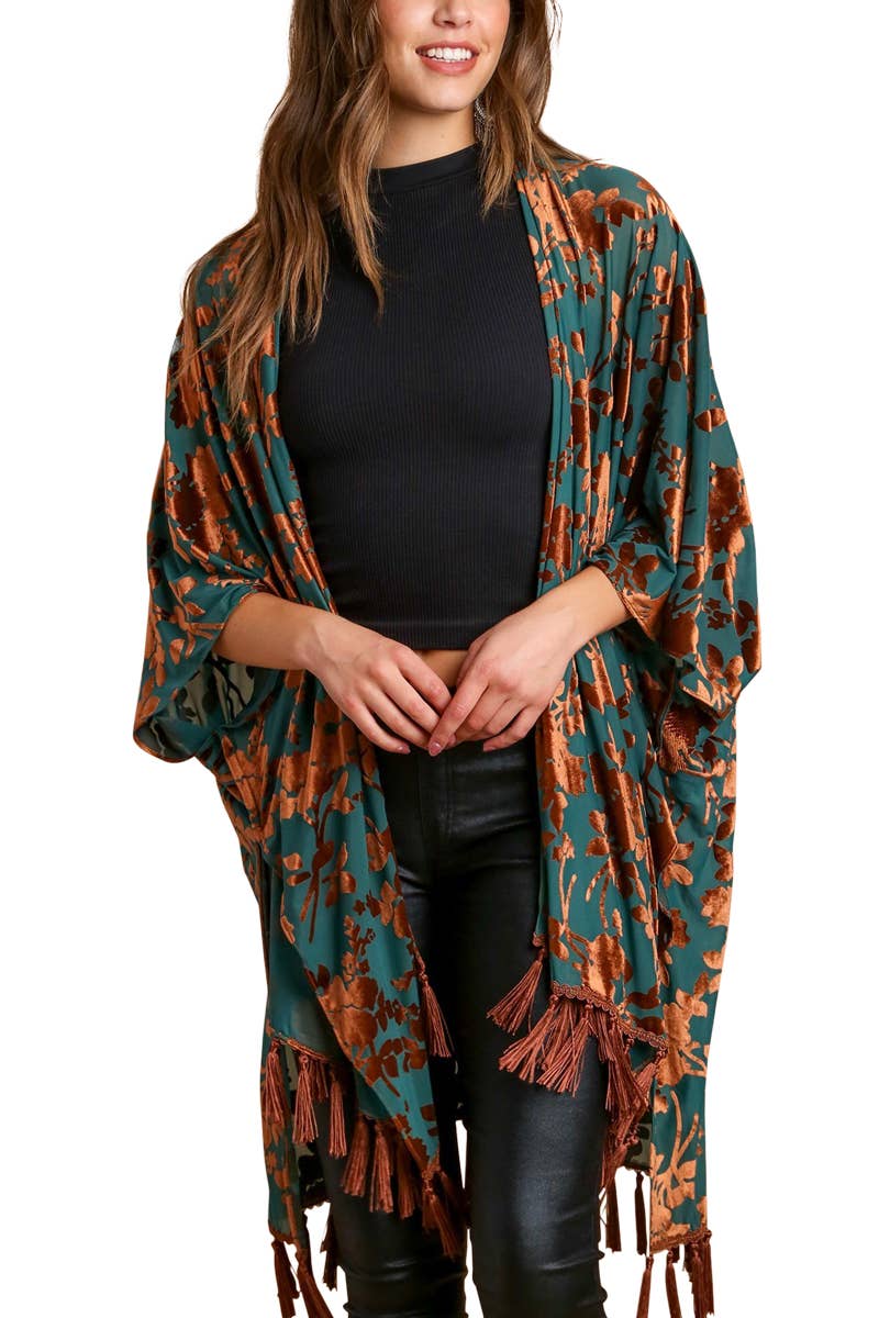 Purchase Wholesale velvet burnout kimono. Free Returns & Net 60 Terms on  Faire