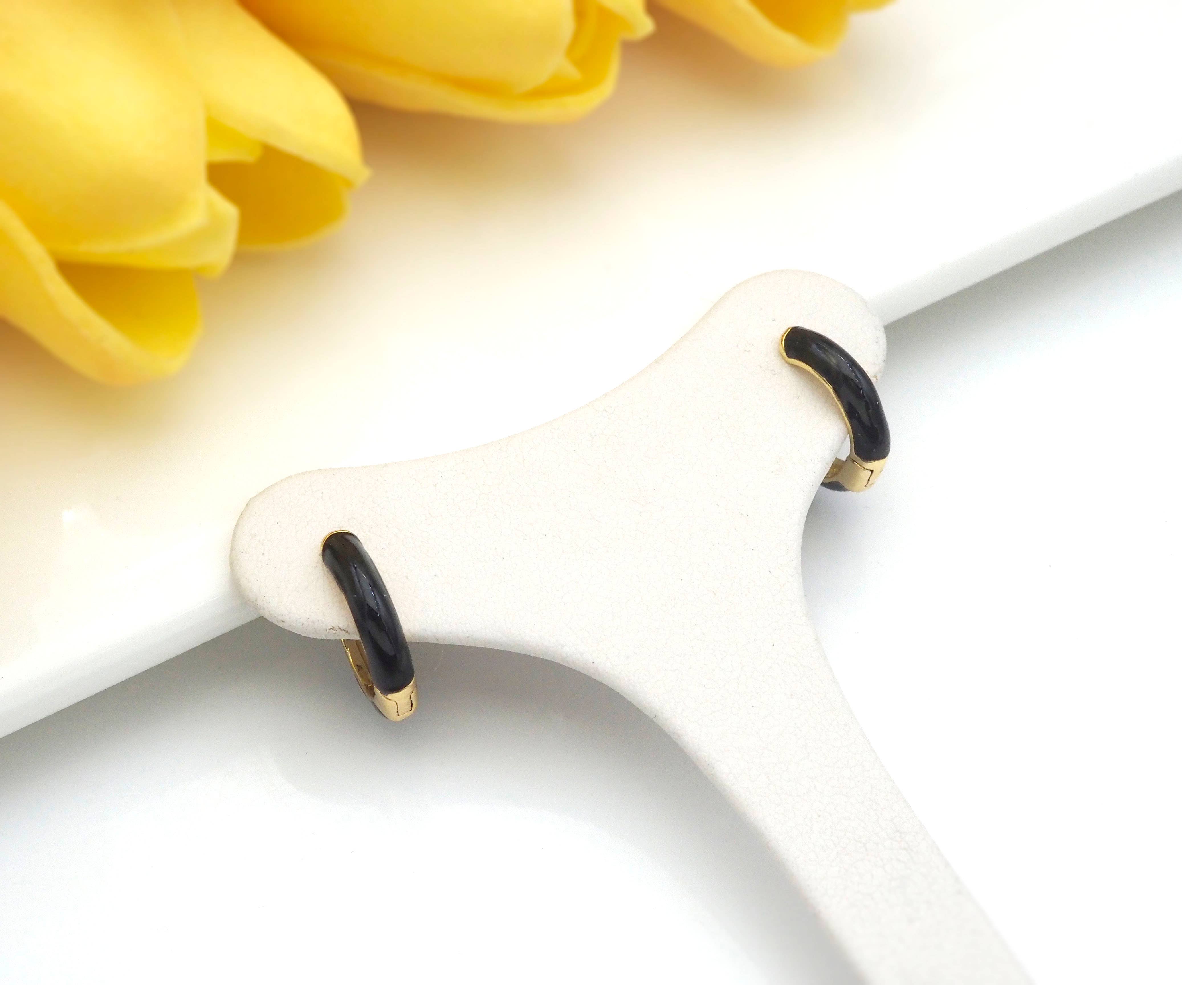 BestBeads&Beyond – Großhandel Hoops – Alltags-Emaille-Gold-Creolen, Artikel-Nr. J3092